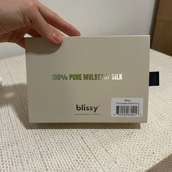 Blissy White King Pillowcase 22-Momme 100% Pure Mulberry Silk NWT BRAND NEW - Picture 7 of 10